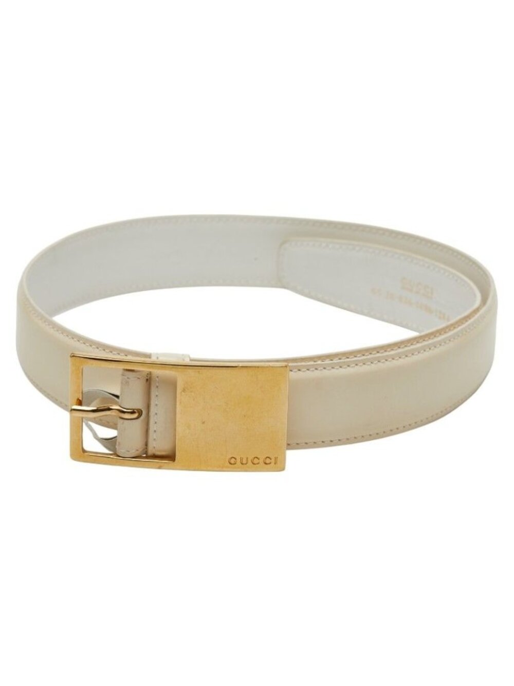 Gucci 65 26 White Leather Belt